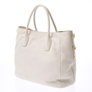 Prada White Bag Tote Calfskin Ivory